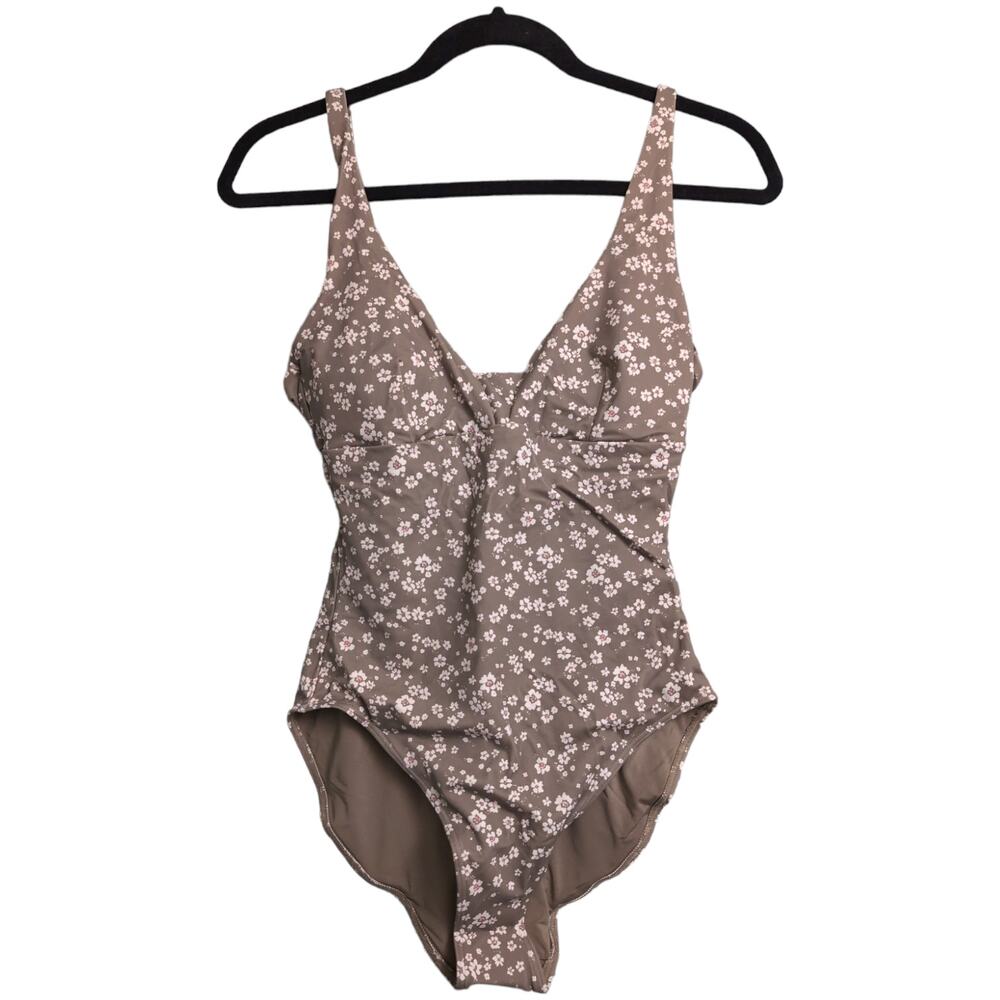 Andie Tahiti One Piece Ditsy Floral Olive Swimwear Bathing Suit Size S New - Picture 2 of 12
